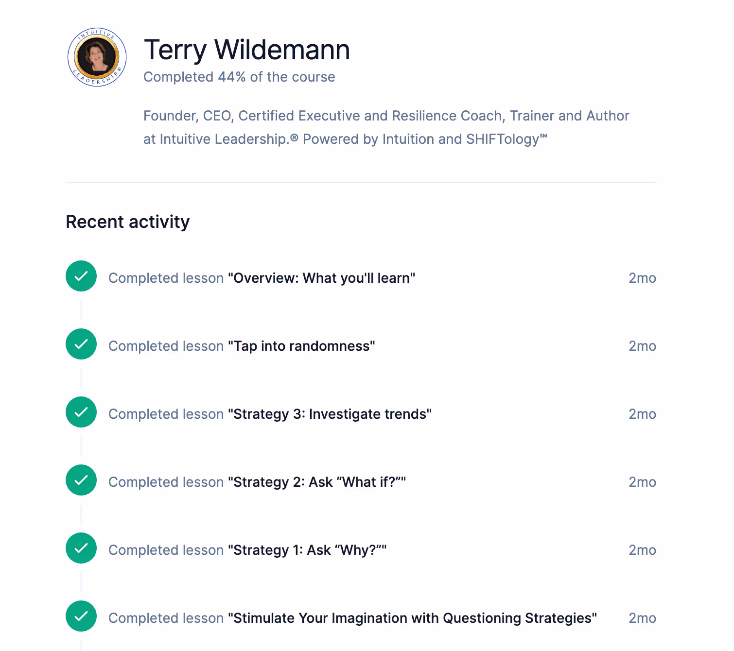Ruzuku progress tracking